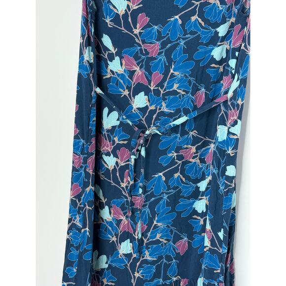 Teat & Cosset Nursing Friendly Dress Women XS Blue Floral Ruffle Made in Italy - Picture 6 of 10